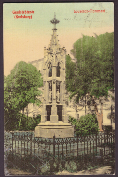 2047 - ALBA-IULIA, Monument, Romania - old postcard - used - 1910