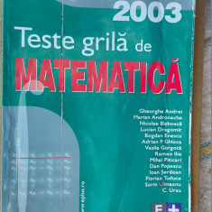 TESTE GRILA DE MATEMATICA BACALAUREAT GHIOCA ,SERDEAN ,URSU , ENESCU