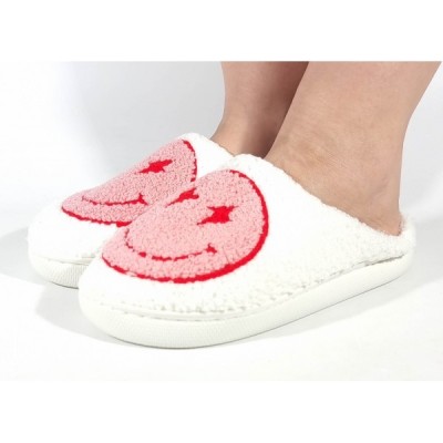 Papuci de casa crem cu rosu, veseli, usori, caldurosi - model 106352 foto