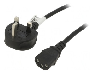 Cablu de alimentare 1,5m negru 3x0,5mm2 BS 1363 la IEC C13 foto