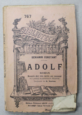 ADOLF , roman de BENJAMIN CONSTANT , CCA. 1900 foto