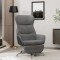 Scaun de relaxare cu taburet, gri &icirc;nchis, material textil