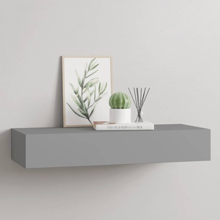 vidaXL Dulap de perete cu sertar, gri, 60x23,5x10 cm, MDF 330259