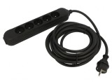 Prelungitor alimentare 5 prize PVC negru 1,5m 16A
