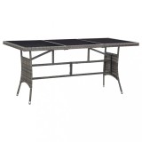 vidaXL Masă de grădină, gri, 170 x 80 x 74 cm, poliratan 318717