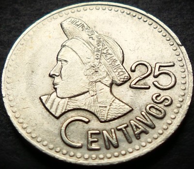 Moneda exotica 25 CENTAVOS - GUATEMALA, anul 1992 * cod 1906 = UNC MODEL MARE foto