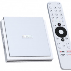 TV Box MECOOL KM2 PLUS DELUXE Smart Media Player, Alb, 4K, 4GB RAM, 32GB ROM, Android 11, WiFi6, Netflix, Disney+, Prime Video, YouTube, Google Play