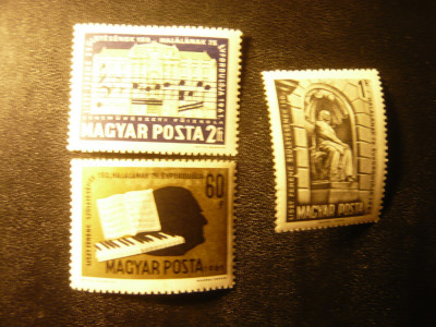 Serie Ungaria 1961 - 150 Ani Fr. Liszt , 3 valori foto