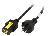 Cablu de Alimentare Negru 2m cu Blocare IEC C19 - AS 3112