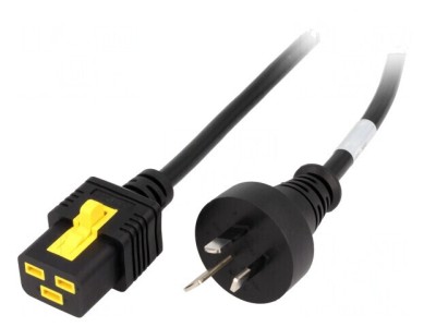 Cablu de Alimentare Negru 2m cu Blocare IEC C19 - AS 3112 foto