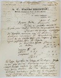 SCRISOARE COMERCIALA EXPEDIATA DE A.C. PAPACHRISTOU , NEGUSTOR LONDONEZ DE BLANURI , UNUI CLIENT BUCURESTEAN , 7 MAI 1937