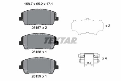 TEXTAR 2615701 Q+ set placute frana,frana disc foto