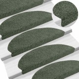 vidaXL Covorașe autoadezive scări, 5 buc., verde, 65x21x4 cm, buclat