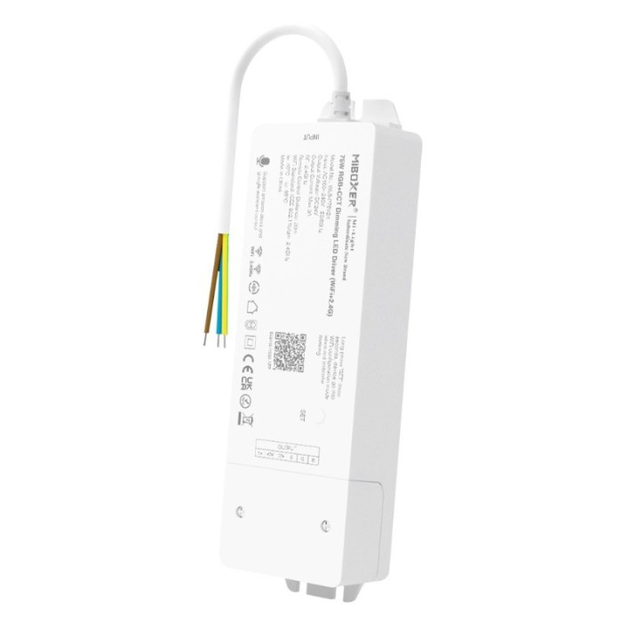 Driver LED MiBoxer 75W, 2in1 sursa si controller, dimmer, RGB+CCT, WiFi+2.4GHz, 24V, 3A, control app telecomanda, Tuya, AC100-240V, IP20