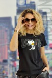 U828-1 Tricou casual cu imprimeu text &quot;love&quot;