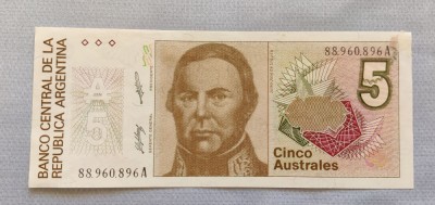 Argentina - 5 Australes ND (1985-1989) s896A foto