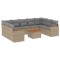 Patio Sofa Set 9-Locuri Bej combinat