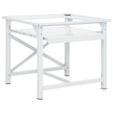 vidaXL Suport Mașină Spălat cu Raft Retractabil, Alb, Oțel, 60x56x52cm, 100kg