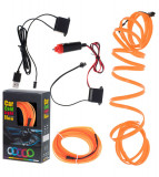 Kit banda LED auto, lumina ambientala 5M 12V / USB portocaliu, Oem