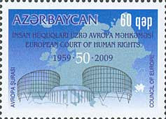 AZERBAIJAN 2009 Curtea Europeana a drepturilor Omului 50 ani Serie 1 timbru MNH foto