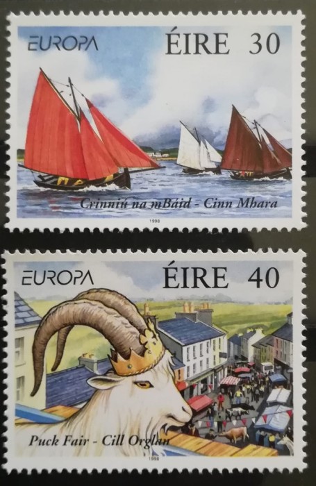 BC229, Irlanda 1998, serie europa cept-corabii, orase