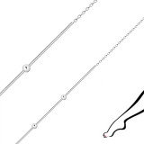 Brățară de gleznă din argint 925 - lanț &icirc;n stil șarpe, legături rotunde conectate &icirc;ntre ele