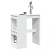 Gossi masa de bar cu raft, alb, 90x47,5x103,5 cm, lemn prelucrat