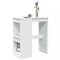 Gossi masa de bar cu raft, alb, 90x47,5x103,5 cm, lemn prelucrat