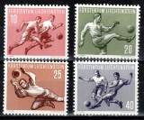 Liechtenstein 1954, Mi #322-325**, Sport (I), Campionatul Mondial de Fotbal 1954, Elvetia, MNH, cota 65,- &euro;!