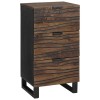 vidaXL Bufet Maro Lemn Mango Masiv 40x33x75cm cu 3 Sertare, Mobilier Living, Dulap Depozitare Rustic