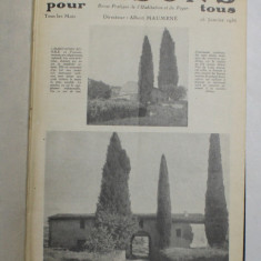 MAISONS POUR TOUS - REVUE PRATIQUE DE L 'HABITATION ET DU FOYER , COLEGAT DE 12 NUMERE CONSECUTIVE , AN COMPLET , 1936