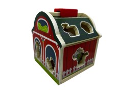 Casuta ferma animalelor din lemn cu potrivire forme STEM 19x19x19 cm