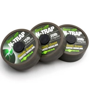 Fir Textil KORDA N-Trap Semi Stiff Coated, Weedy Green, 15lbs, 20m foto