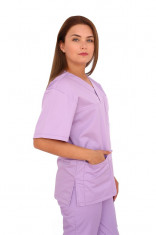 Halat medical lila cu anchior in forma V cu trei buzunare aplicate 2XL INTL foto