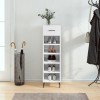 Gossi pantofar, alb extralucios, 30x35x105 cm, lemn prelucrat