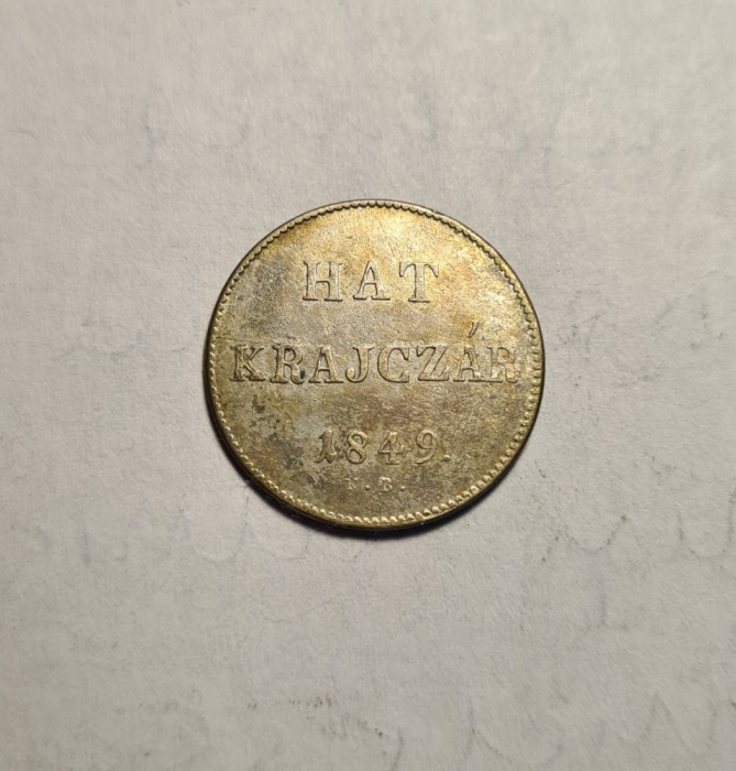 Hat Krajczar 6 Kreuzer 1849 NB Monetaria Baia Mare