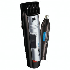 Trimmer pentru barba W-Tech + trimmer nas si urechi Style Edition Babyliss E825PE Otel inoxidabil Autonomie 30 min Precizie 1mm Negru / Argintiu foto