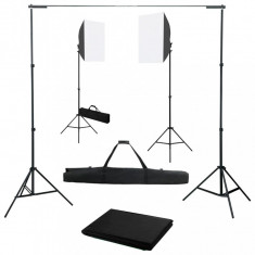 Kit studio foto cu lumini softbox si fundal GartenMobel Dekor foto