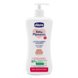 Lotiune dermatologica fluida pentru corp Chicco Baby Moments Sensitive, 500ml, 0 luni+