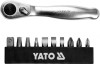 YATO Clichet cu Biti 1/4&quot;, 11 Piese - Surubelnita Profesionala pentru Ateliere Auto, Service, Garaj - Philips, Plat, Patrat