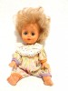 Papusa veche Aradeanca anii 70-80, 27cm, par blond, ochi albastri, bebe bebelus