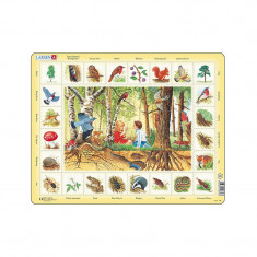 Puzzle maxi In padure, orientare tip vedere, 48 de piese, Larsen EduKinder World