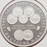 533 Germania 10 mark 1998 Deutsche Mark - F - km 195 UNC argint, Europa