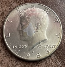 C50 - Moneda foarte veche - America - half dollar - litera D - 1983