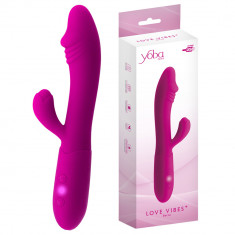 Vibrator cu stimulator clitoridian. Flexibil ușor conturat 10 vibrații