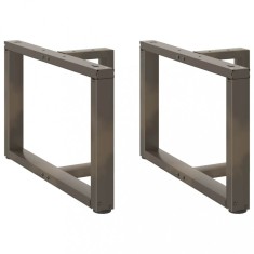 vidaXL Picioare pentru măsuță de cafea &icirc;n formă de T, 2 buc., negru, 70x25x(42-43) cm, oțel