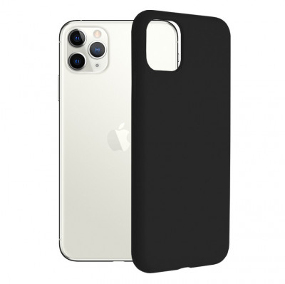 Husa pentru iPhone 11 Pro Max, Techsuit Soft Edge Silicone, Black foto