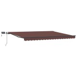 Cumpara ieftin Copertina manuala cu LED solar 4 x 3 m Maro 100% Polyester
