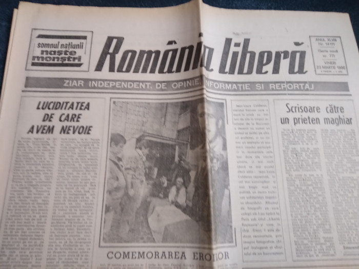 ZIARUL ROMANIA LIBERA NR 77 23 MARTIE 1990
