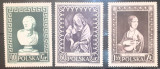 Polonia 1956 arta, sculptura, săptăm&acirc;na internațională a muzeelor,3v. mnh